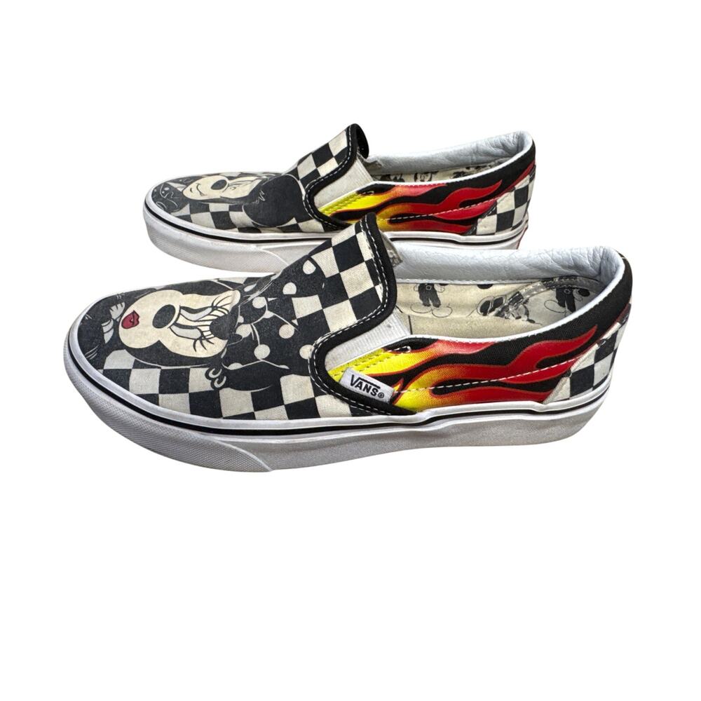 Vans x Disney Mickey & Minnie Check/Flames Women's size 6.5/Men's size 5 - Picture 4 of 6
